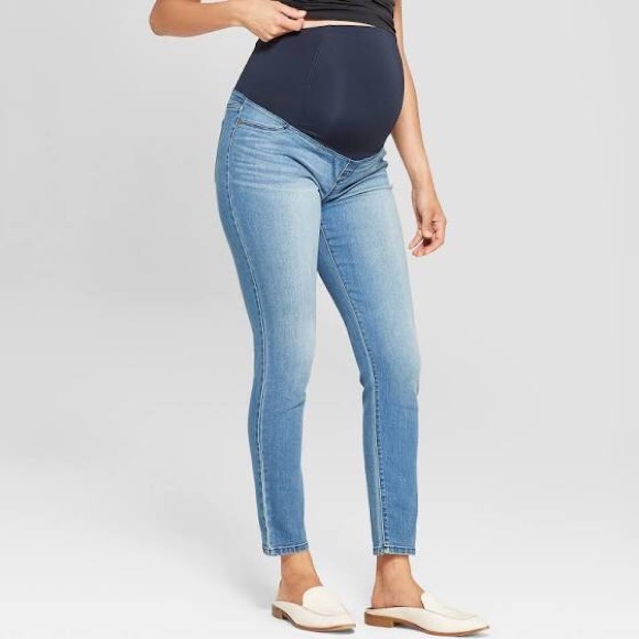 Isabel & Ingrid Denim Maternity Jeggings Sz 2 - Picture 9 of 11